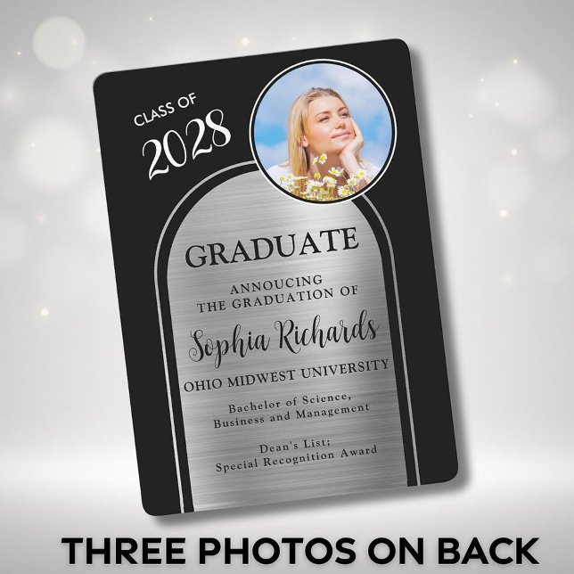 Foto Arch Black Silver Studenten-meddelande Inbjudningar (Skapare uppladdad)