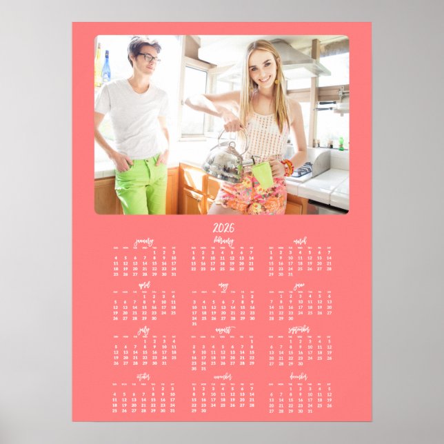 Foto Årlig Kalender 2026 Korallaffisch Poster (Framsidan)