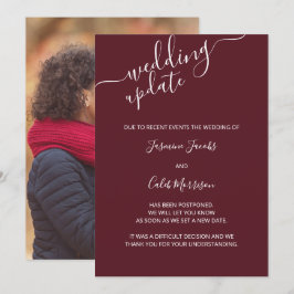 Foto Återkortskort Burgunderröd Bröllopsuppdaterin Inbjudningar