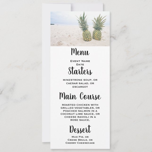 Foto av 2 ananas på ett Beach Wedding Inbjudningar (Framsida)