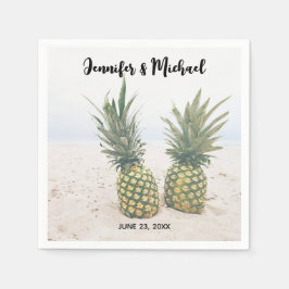 Foto av 2 ananas på ett Beach Wedding Pappersservett
