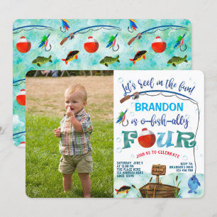 Foto av 4e födelsedagen Little Fisherman borta Fis Inbjudningar