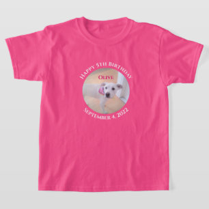 Foto av adabel marionett Hund med Shock rosa Scarf T Shirt