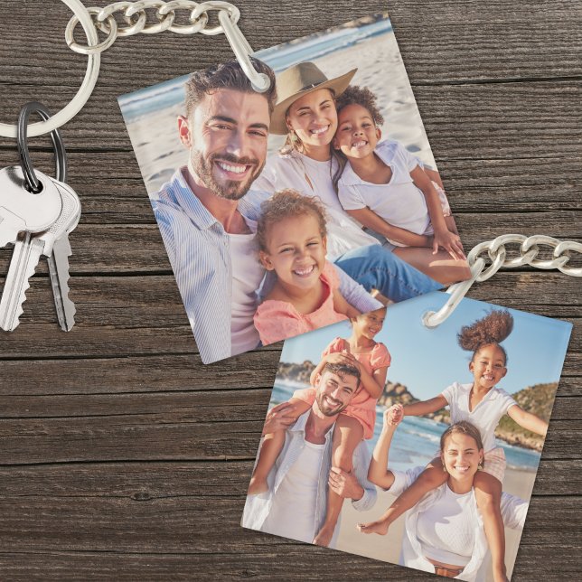 Foto av anpassningsbar 2-foto med Dubblan Photo Si (Custom Two Photo Double Sided Family Photo Keychain)
