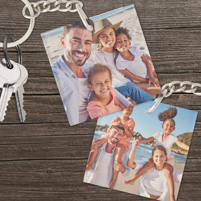 Foto av anpassningsbar 2-foto med Dubblan Photo Si (Custom Two Photo Double Sided Family Photo Keychain)