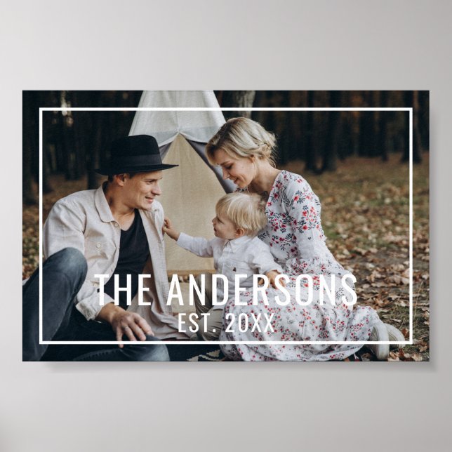 Foto av anpassningsbar med namn och etablerat år poster (Framsidan)