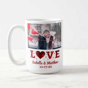 Foto av Anpassningsbarna Kärlek Forever Red Heart Kaffemugg