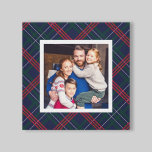 Foto av Anpassningsbarna Tartan Play-Grönten i mar Canvastryck<br><div class="desc">Den här festliga,  pläterade helgdag i julmuren har ett fyrkantigt fotutrymme i anpassningsbarna med en klassisk marin blå grönt,  jägare och röd skotsk tartan plaid mönster. Fototips: skörd fotot till fyrkantig form före uppladdning.</div>