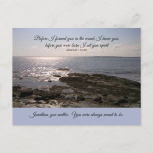 Foto av Atlantic Ocean Jeremiah 1:5 Bible Verse Vykort