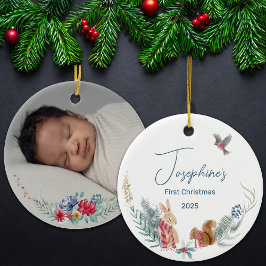 Foto av Baby i första jultomten Julgransprydnad Keramik