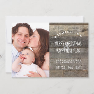 Foto av barn wood land rustic God jul Julkort