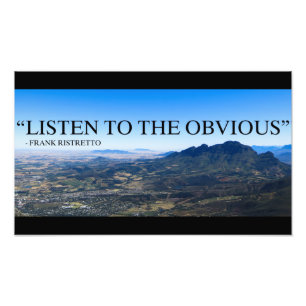 Foto av berg i Stellenbosch med en qoute.
