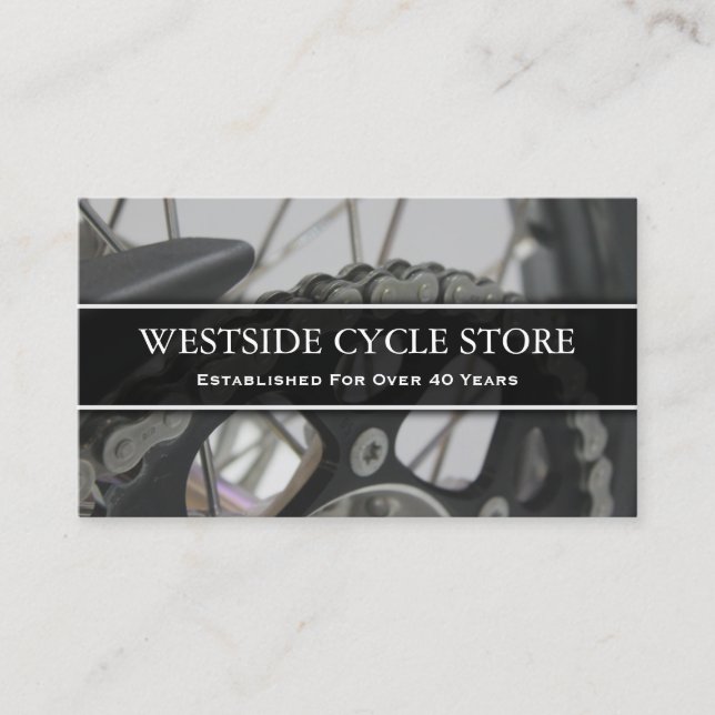 Foto av Bike Chain - Affärskort Visitkort (Framsida)