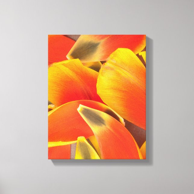 Foto av brun Orange Tulip Flower Petals Canvastryck (Framsida)