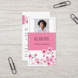 Foto av Classy Modern Professionell Cherry Blommar Visitkort