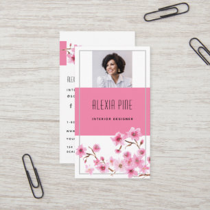 Foto av Classy Modern Professionell Cherry Blommar Visitkort