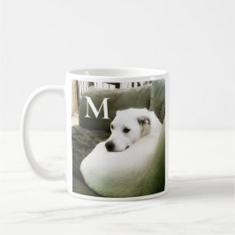 Foto av Curled Up White Hund Anpassningsbar - förs Kaffemugg