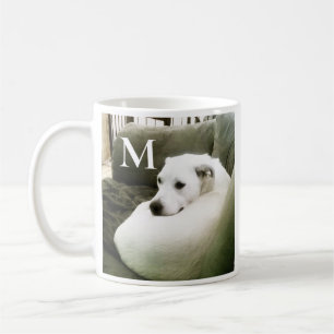 Foto av Curled Up White Hund Anpassningsbar - förs Kaffemugg