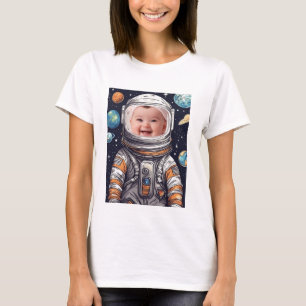 Foto av Cute Baby fotoastronaut Cat Cutout Foto T Shirt