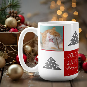Foto av Cute Cat Pet Typography Julgran Kaffemugg