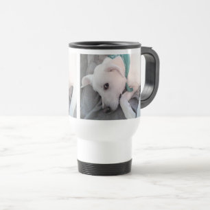 Foto av Cute Hund med Grönt Escarf-kylning Resemugg