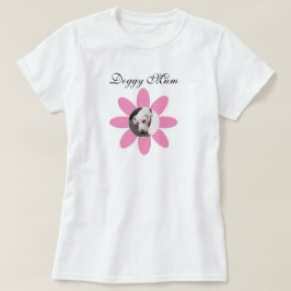 Foto av Cute Hund på Söt Rosa Daisy Morsa T Shirt
