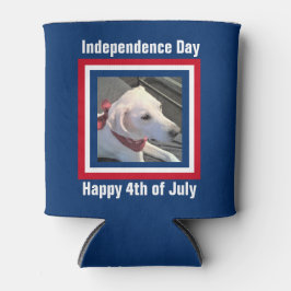 Foto av Cute Hund Red White och Blue Patriotic Can