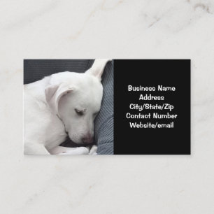 Foto av Cute Hund Sleeping Black and White Visitkort