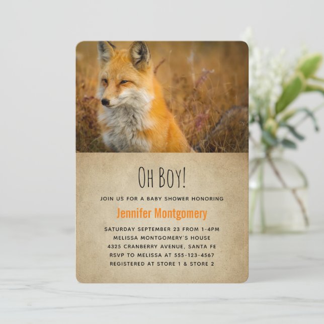 Foto av Cute Red Fox Wilderness Nature Inbjudningar (Stående Fram)