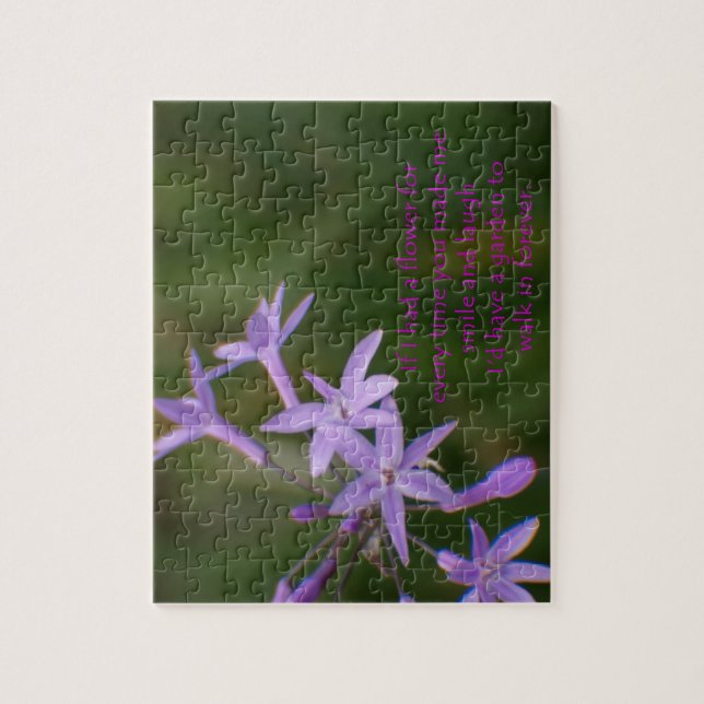 Foto av Daety Lila blommor skapat som ett pussel (Vertikal)