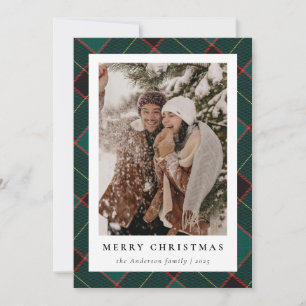 Foto av dagens minimalistiska Grönt-julfamilj Julkort