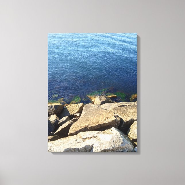 Foto av Deep Blue Atlantic Ocean Rocky Cliff Canvastryck (Framsida)