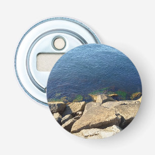 Foto av Deep Blue Atlantic Ocean Rocky Cliff Flasköppnare