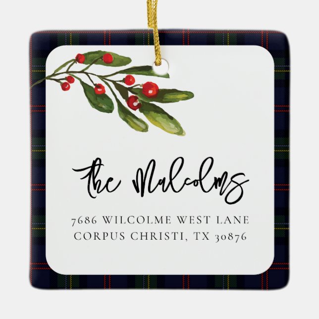 Foto av den beläggning Eleganten Rustic Classic Ta Julgransprydnad Keramik (Framsida)