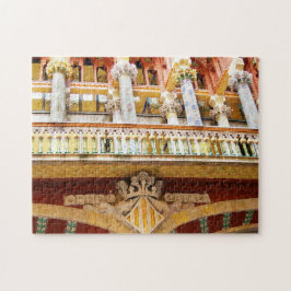 Foto av den färgstarka arkitekturen i Barcelona Sp Pussel