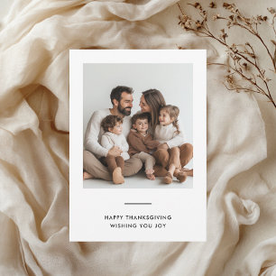Foto av den minimalistiska vita moderna Thanksgivi Inbjudningar