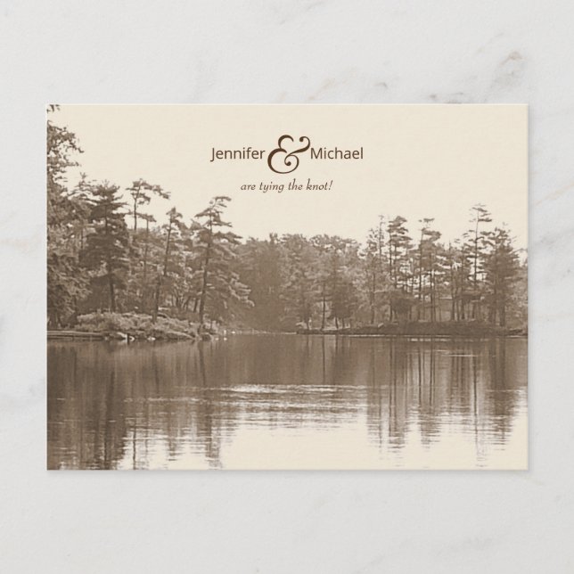 foto av det omtyckta landskapet sjö i bergsområden meddelande vykort (Framsida)