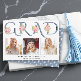 Foto av Dusty Blue GRAD typography rosa ros Meddelande