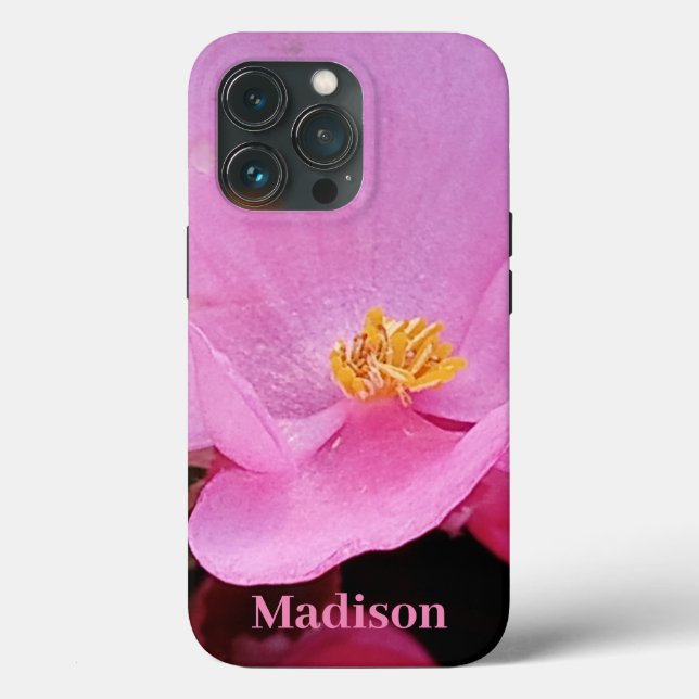 Foto av Elegant Shock rosa Flower Add Namn (Baksida )
