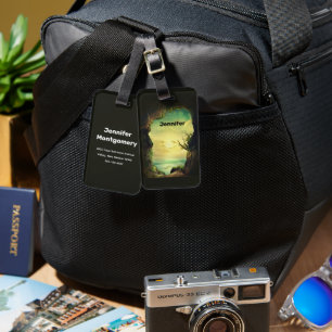 Foto av en Cave som förbisått ett Tropiskt hav Bagagebricka