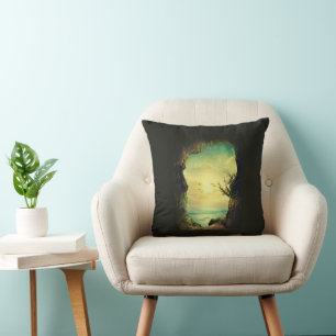 Foto av en Cave som förbisått ett Tropiskt hav Kudde