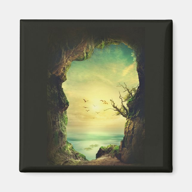 Foto av en Cave som förbisått ett Tropiskt hav Magnet (Framsidan)