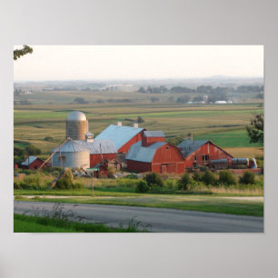 Foto av en gård i Midwest Farm i Platteville, Wisc Poster