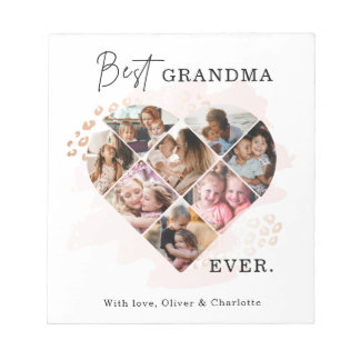 Foto av familjen Best Grandma All Heart Shape 8 Ph Anteckningsblock