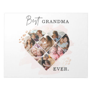 Foto av familjen Best Grandma All Heart Shape 8 Ph Anteckningsblock