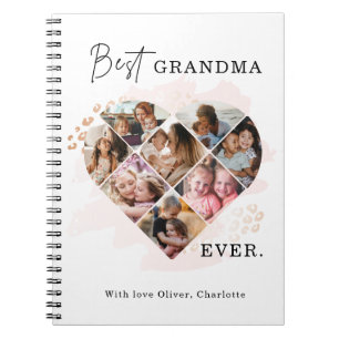 Foto av familjen Best Grandma All Heart Shape 8 Ph Anteckningsbok