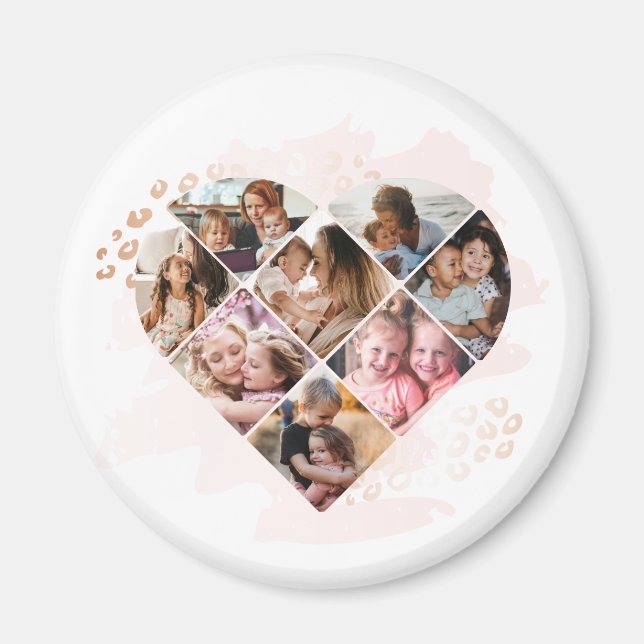 Foto av familjen Best Grandma All Heart Shape 8 Ph Magnet (Framsidan)