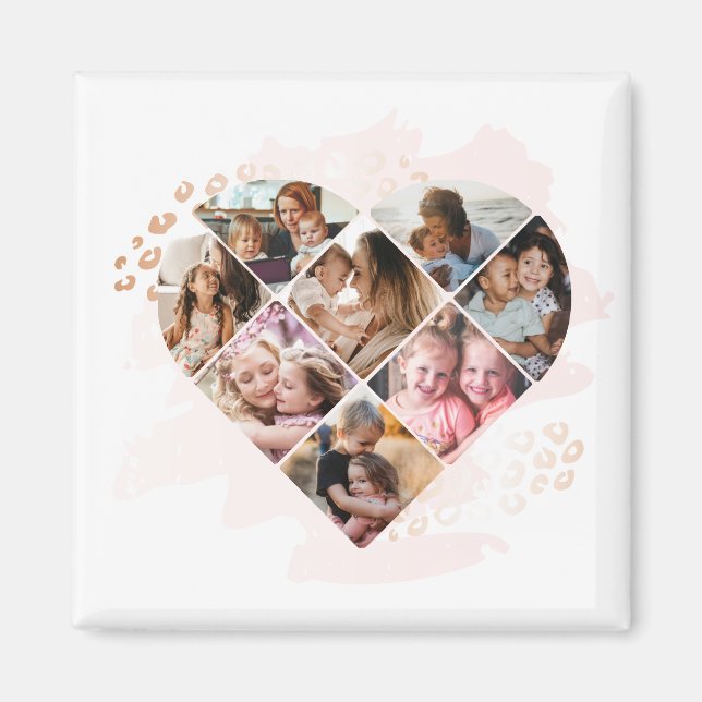 Foto av familjen Best Grandma All Heart Shape 8 Ph Magnet (Framsidan)