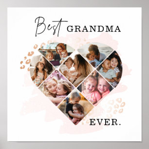 Foto av familjen Best Grandma All Heart Shape 8 Ph Poster