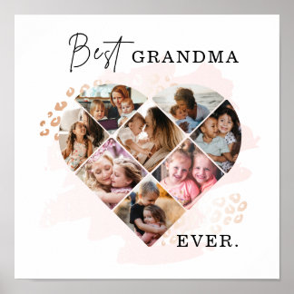 Foto av familjen Best Grandma All Heart Shape 8 Ph Poster